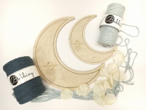 Zestaw drewnianych księżyców do makramy