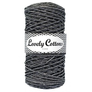 Lovely Cottons Czarno-biały 3 mm pleciony 100m