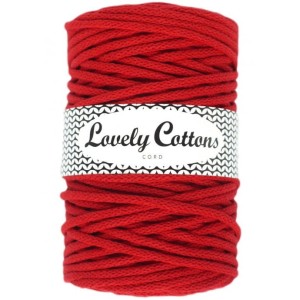 Lovely Cottons Czerwony 5 mm pleciony 100m