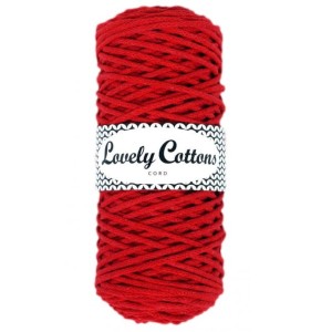 Lovely Cottons Czerwony 3 mm pleciony 100m
