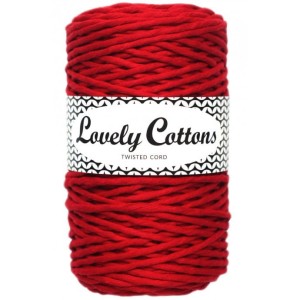 Lovely Cottons Czerwony 3 mm skręcany 100m