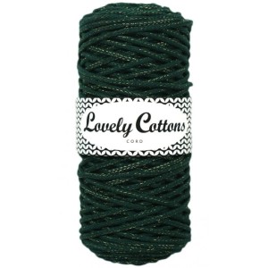 Lovely Cottons Butelkowy ze złotą nitką  3mm pleciony 100m