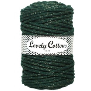 Lovely Cottons Butelkowy ze złotą nitką 5 mm pleciony 100m