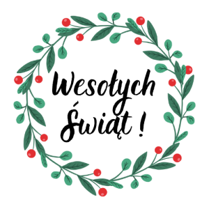 Świąteczne naklejki do rękodzieła "Wesołych Świąt" Wieniec