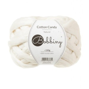 Czesanka bawełniana Bobbiny Cotton Candy Naturalny 150g