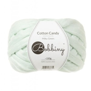 Czesanka bawełniana Bobbiny Cotton Candy Jasny zielony 150g