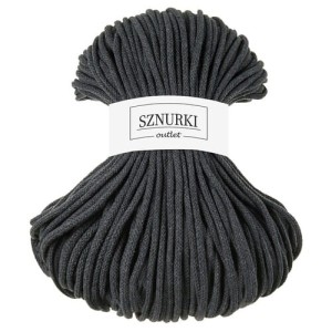 Sznurki Outlet Pleciony 5mm 100m Grafitowy