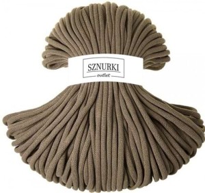Sznurki Outlet Pleciony 9mm 100m Kawowy