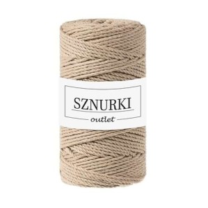 Sznurki Outlet 3PLY 3mm 100m Piaskowy