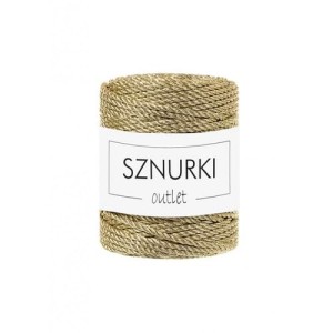 Sznurki Outlet 3PLY 3mm 50m Metaliczny złoty