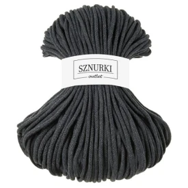 Sznurki Outlet Pleciony 5mm 100m Grafitowy