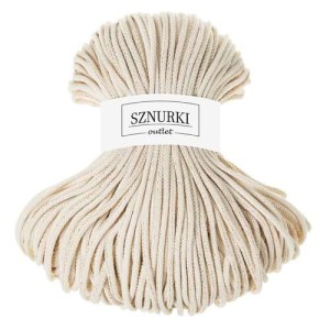 Sznurki Outlet Pleciony 5mm 100m Naturalne złoto
