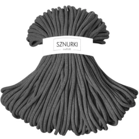Sznurki Outlet Pleciony 9mm 100m Grafitowy