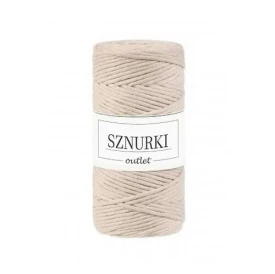 Sznurki Outlet Skręcany 3mm 100m Beżowy