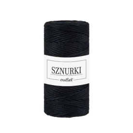 Sznurki Outlet Skręcany 3mm 100m Czarny