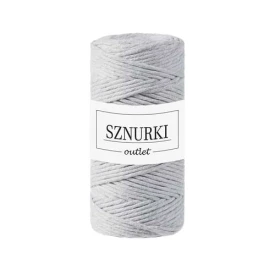 Sznurki Outlet Skręcany 3mm 100m Jasny szary
