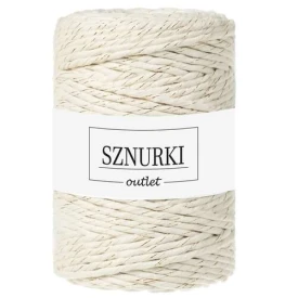Sznurki Outlet Skręcany 5mm 100m Naturalne złoto