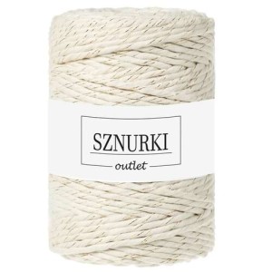 Sznurki Outlet Skręcany 5mm 100m Naturalne złoto