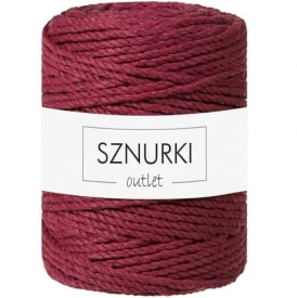 Sznurki Outlet 3PLY 5mm 100m Czerwone Wino