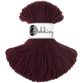 Bobbiny Burgundowy 3mm (pleciony)