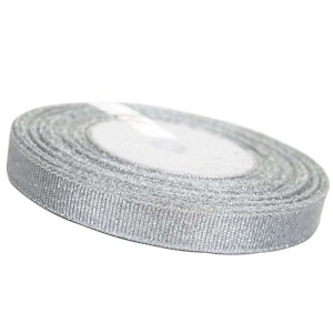 Tasiemka Brokatowa 12mm x 22m Srebrna