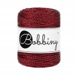 Bobbiny Metaliczny Czerwony 3 mm (3PLY)