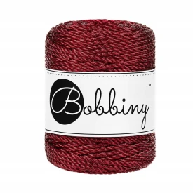 Bobbiny Metaliczny Czerwony 3 mm (3PLY)