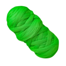 Wełna czesankowa Zielona Fluo